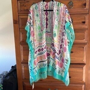 Styline Women’s Green And Purple Kimono One Size NWT